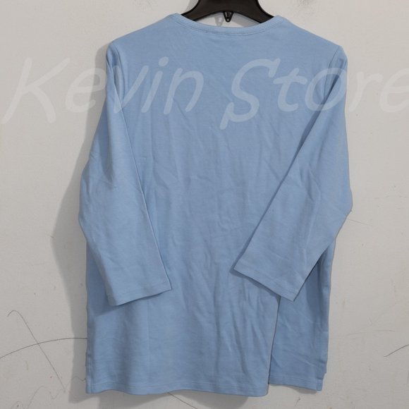 Orvis Ladies' ¾ Sleeve Split Neck Blue‎ - Picture 3 of 6